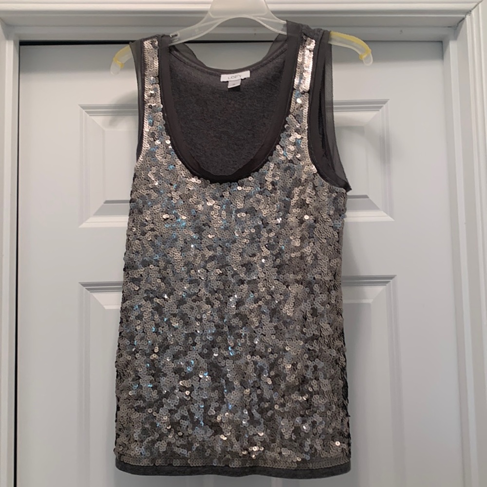 Ann Taylor loft size M Gray sequin tank